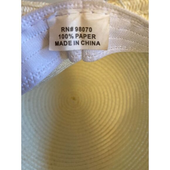 Womans Front Brim Sun Hat Off White Crochet Detail One Size - Picture 6 of 6